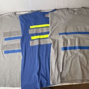 Lot Of 3 Reflective High Vis T-Shirts Size XL USA Made Construction Workwear